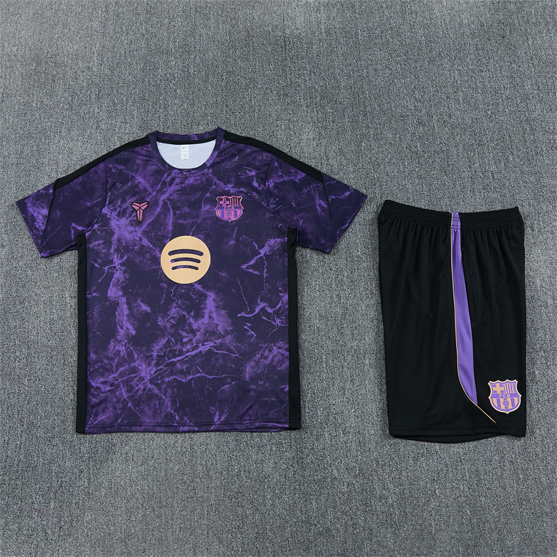 26/27 Barcelona Purple Camouflage Short Sleeve Tracksuits