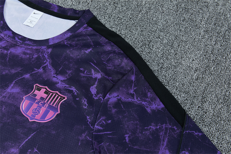 26/27 Barcelona Purple Camouflage Short Sleeve Tracksuits