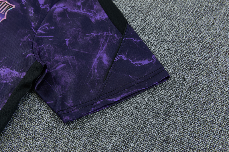 26/27 Barcelona Purple Camouflage Short Sleeve Tracksuits