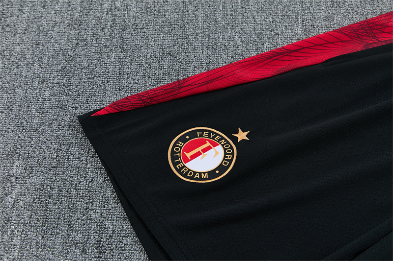 26/27 Feyenoord Black and Red Short Sleeve Tracksuits