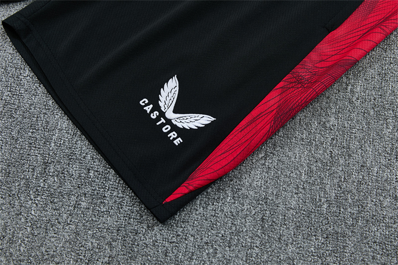 26/27 Feyenoord Black and Red Short Sleeve Tracksuits