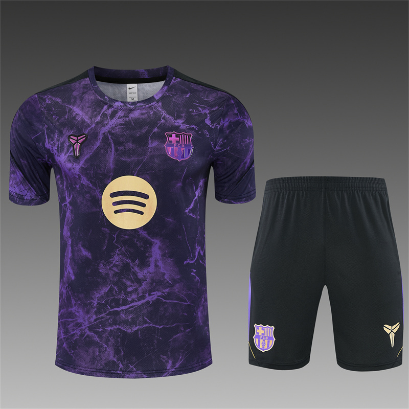 26/27 Barcelona Purple Camouflage Short Sleeve Tracksuits