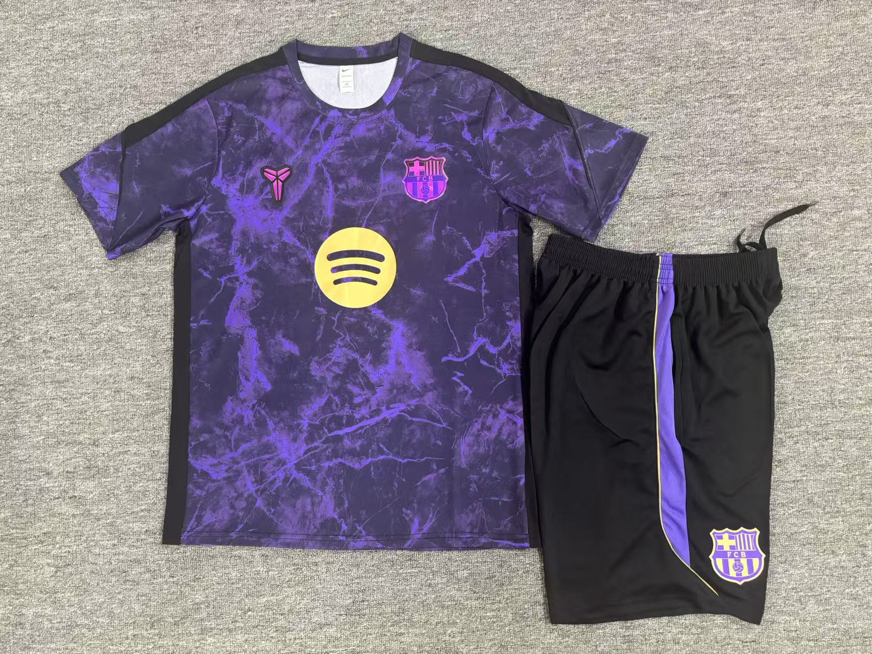 26/27 Barcelona Purple Camouflage Short Sleeve Tracksuits