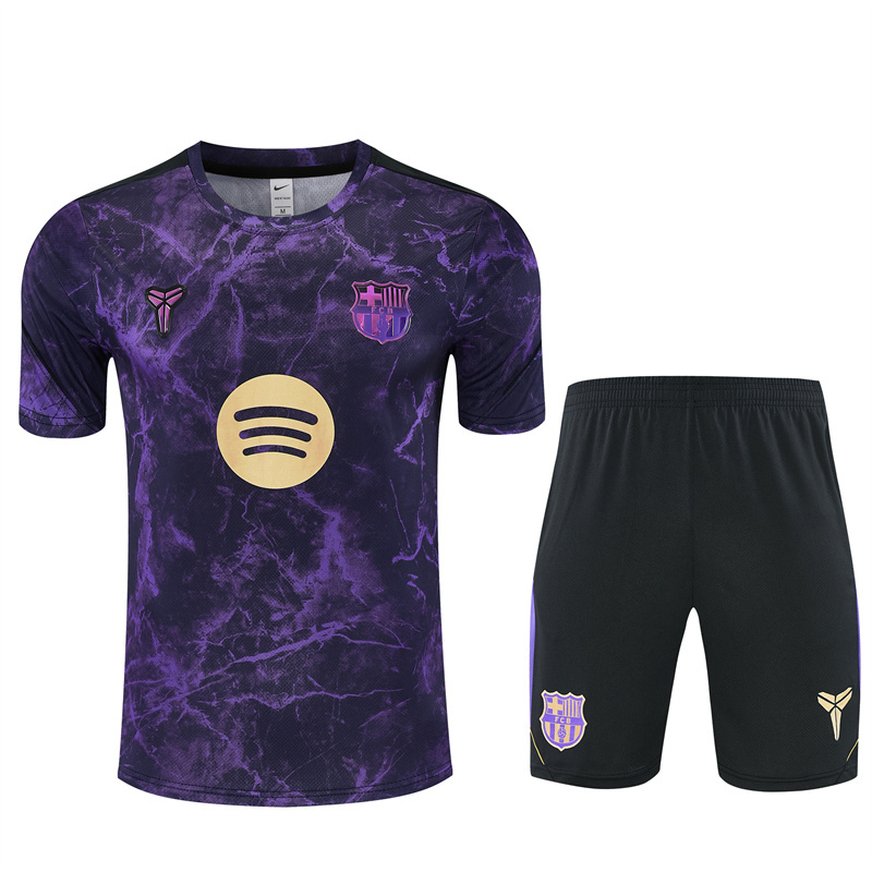 26/27 Barcelona Purple Camouflage Short Sleeve Tracksuits