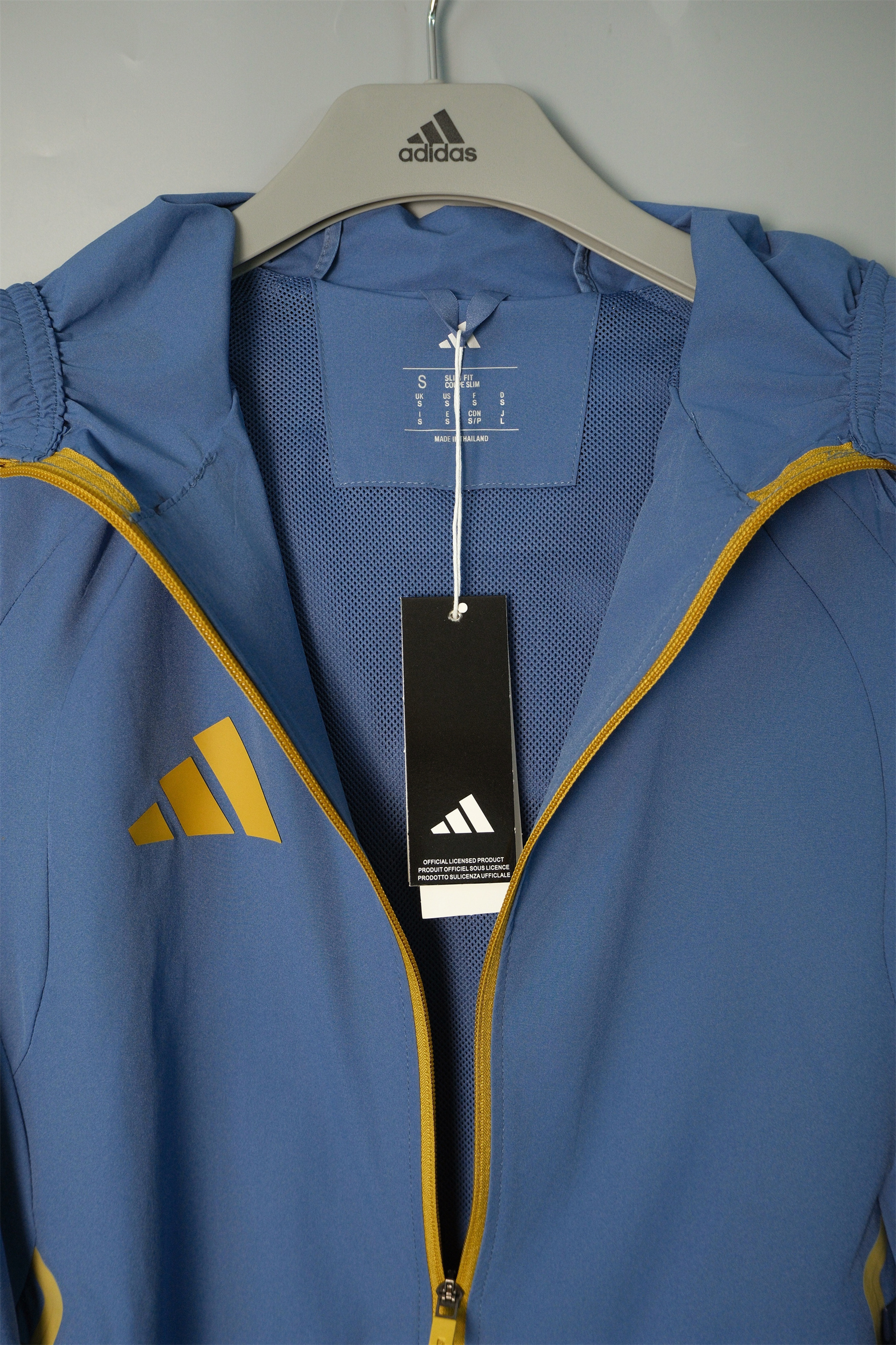 26/27 Adidas Blue-Grey Hooded Windbreaker