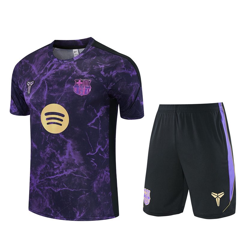 26/27 Barcelona Purple Camouflage Short Sleeve Tracksuits