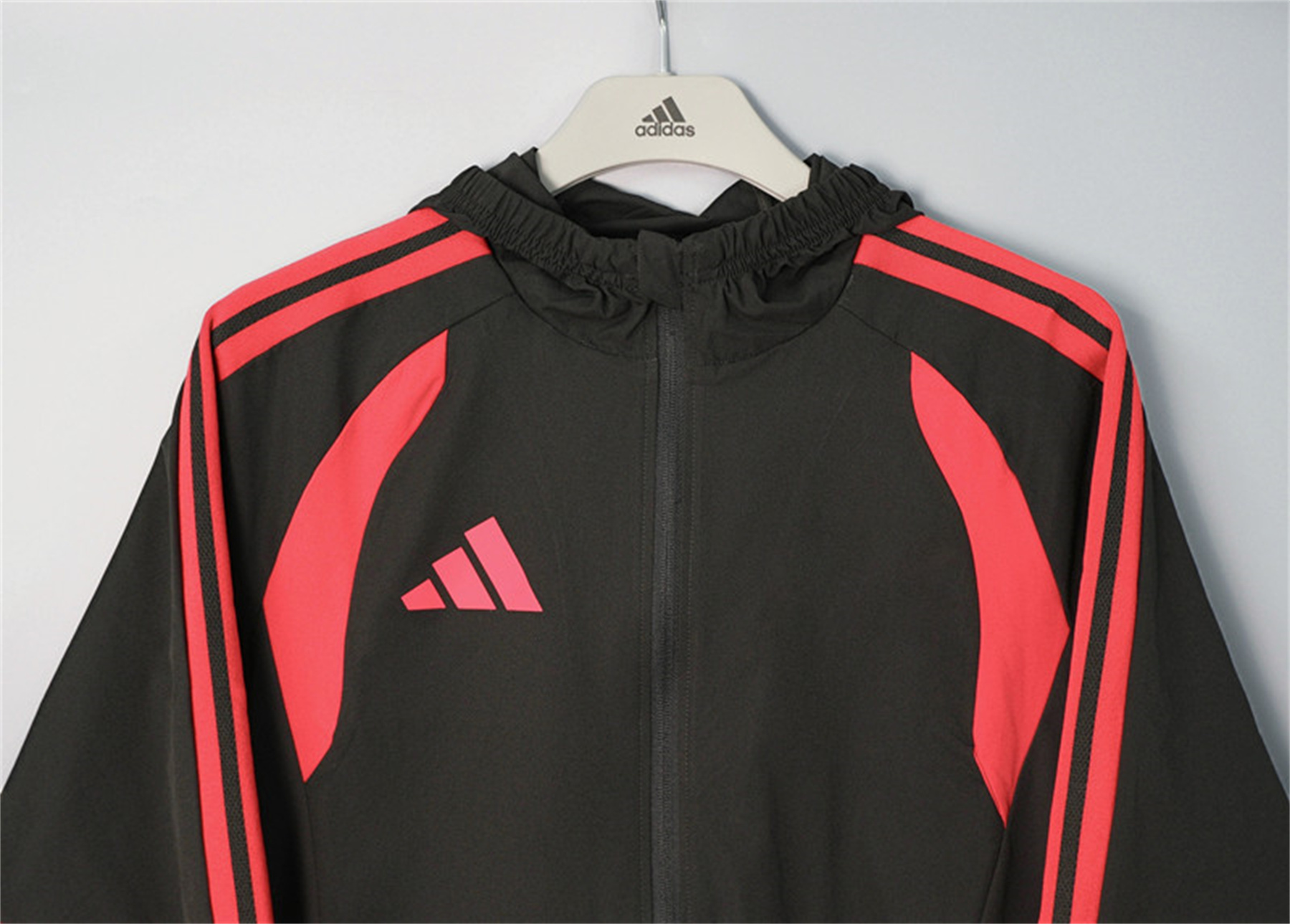 26/27 Adidas Black and Red Hooded Windbreaker