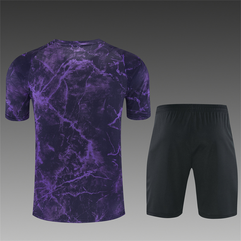 26/27 Barcelona Purple Camouflage Short Sleeve Tracksuits