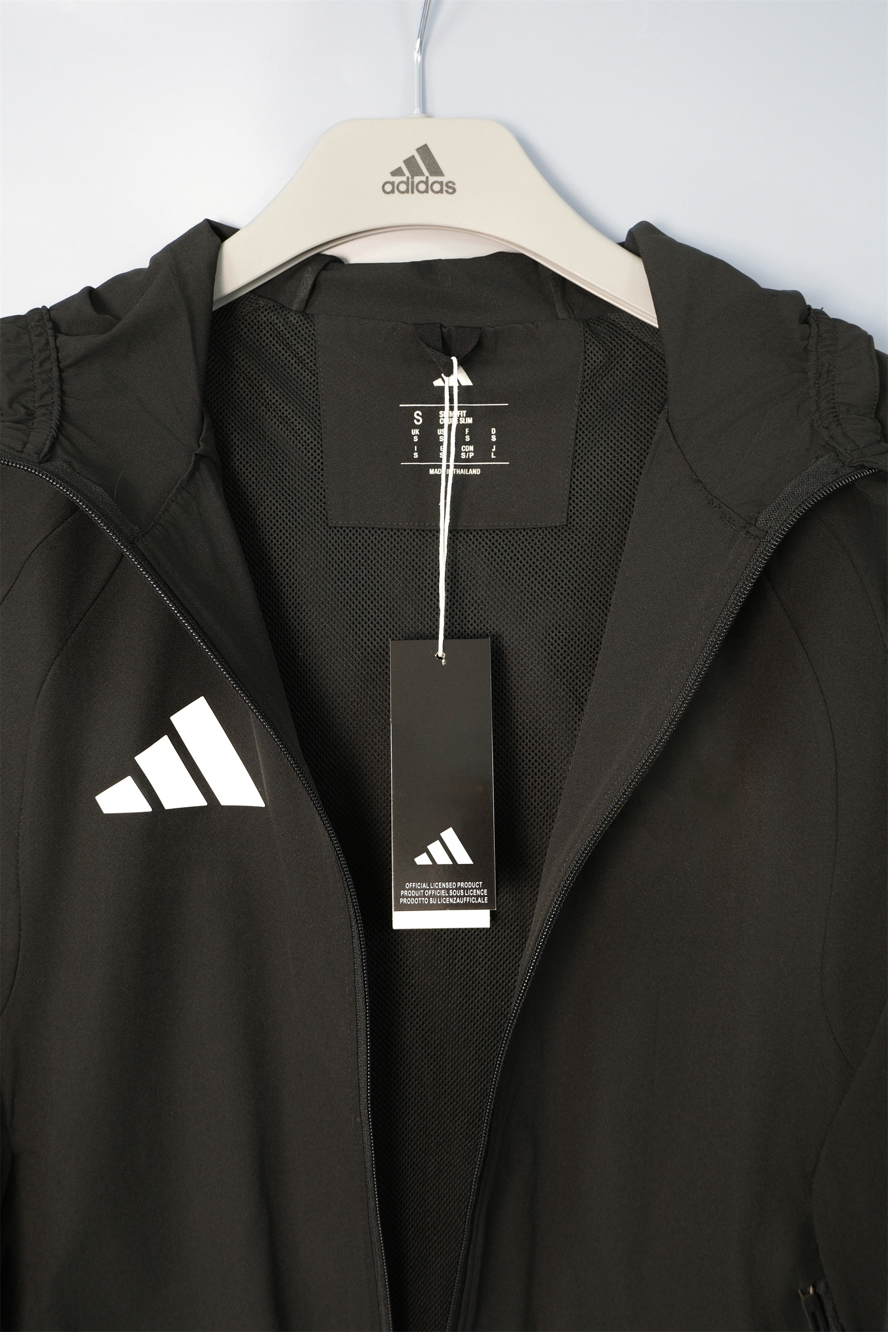26/27 Adidas Black Hooded Windbreaker
