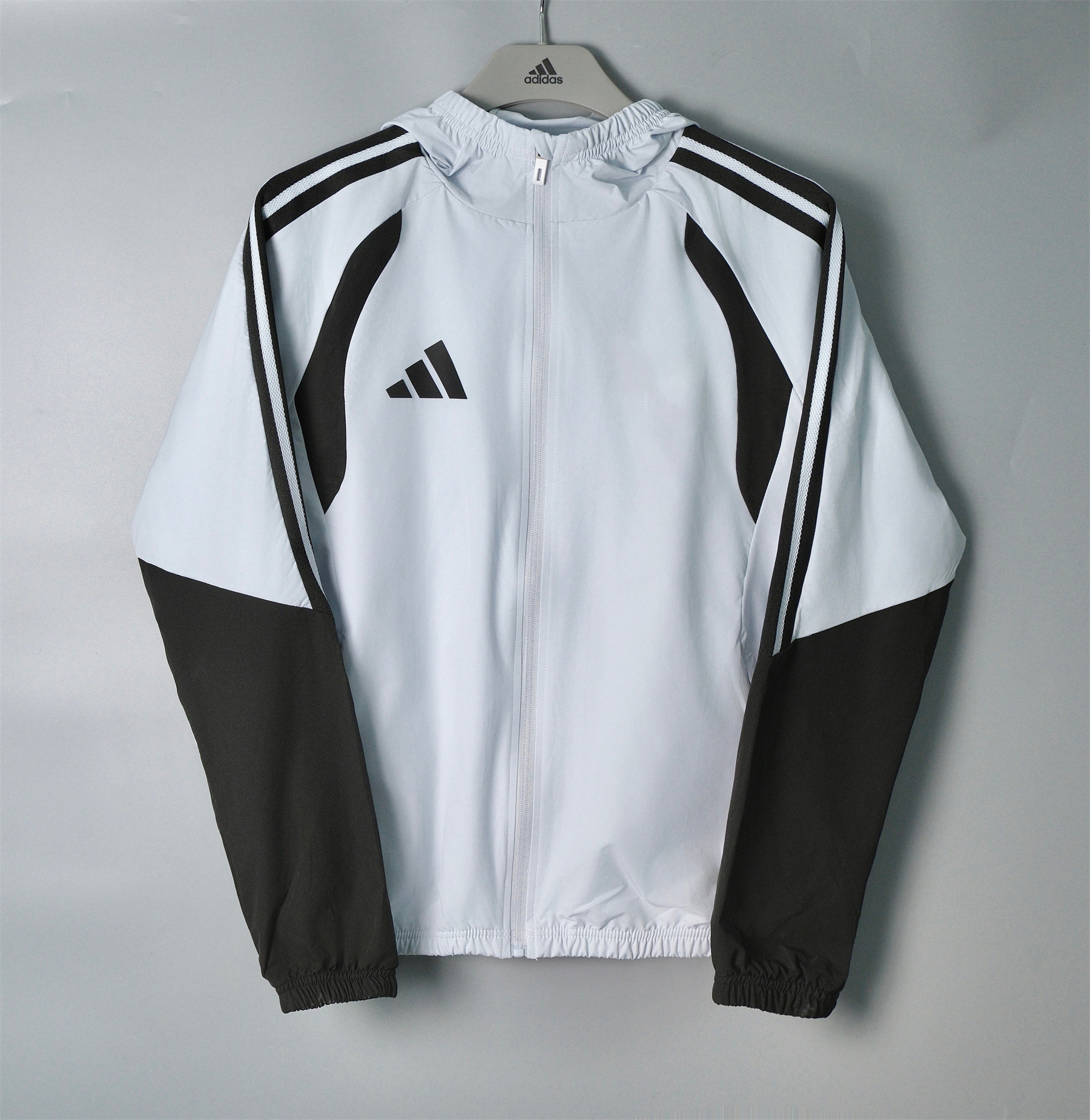 26/27 Adidas Light Grey Hooded Windbreaker
