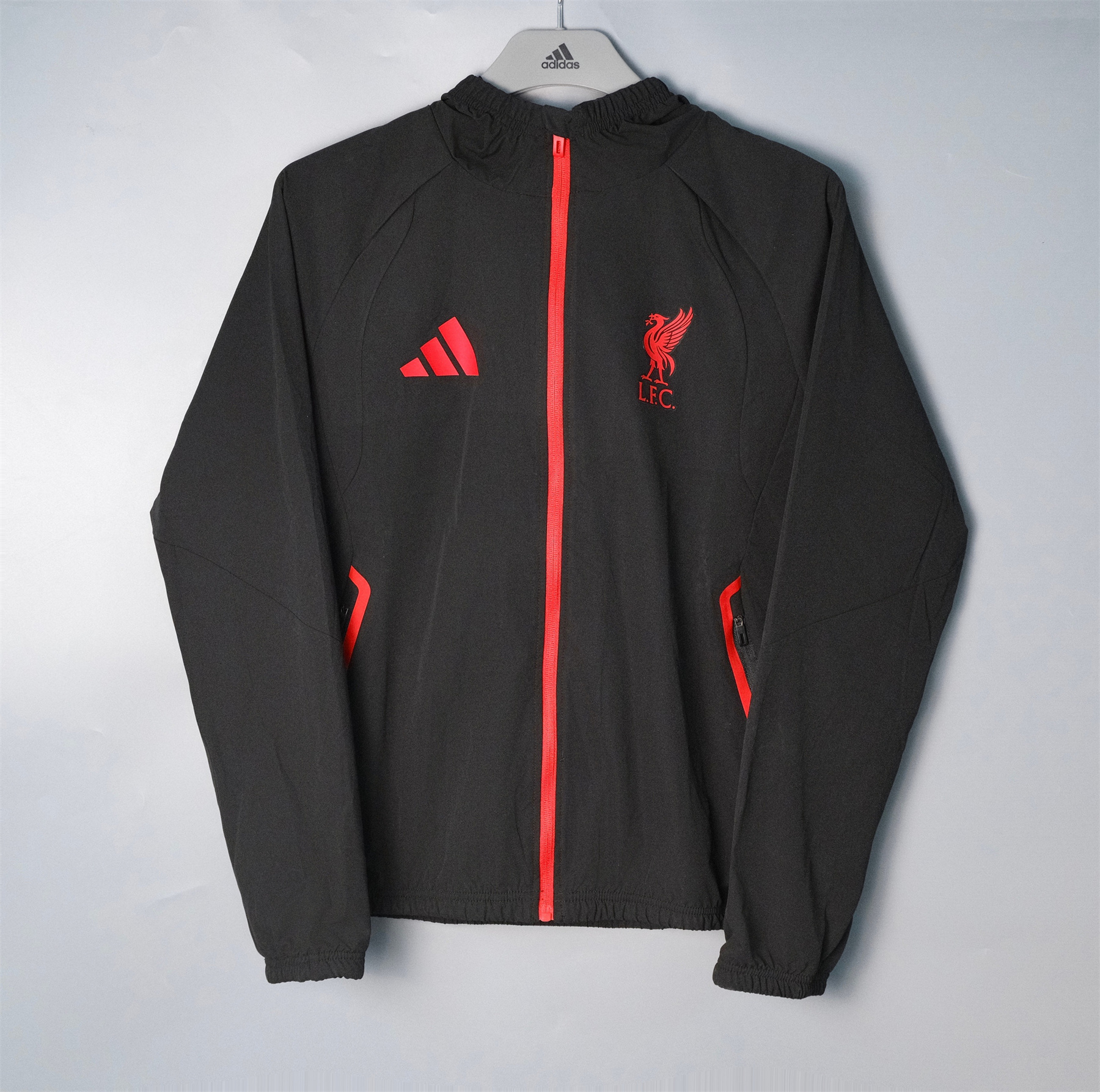 26/27 Liverpool Black and red Hooded Windbreaker