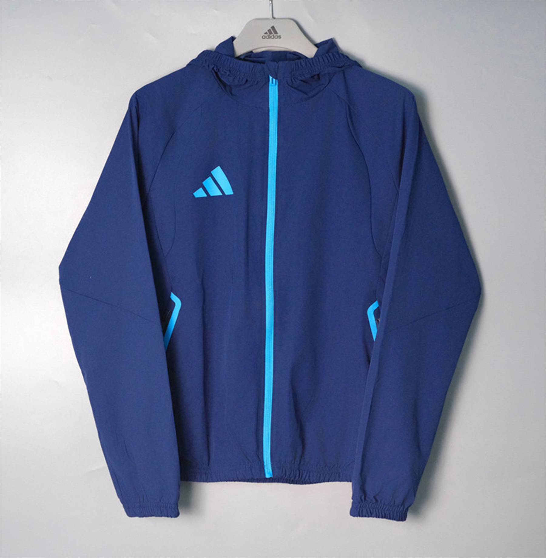 26/27 Adidas Royal Blue Hooded Windbreaker