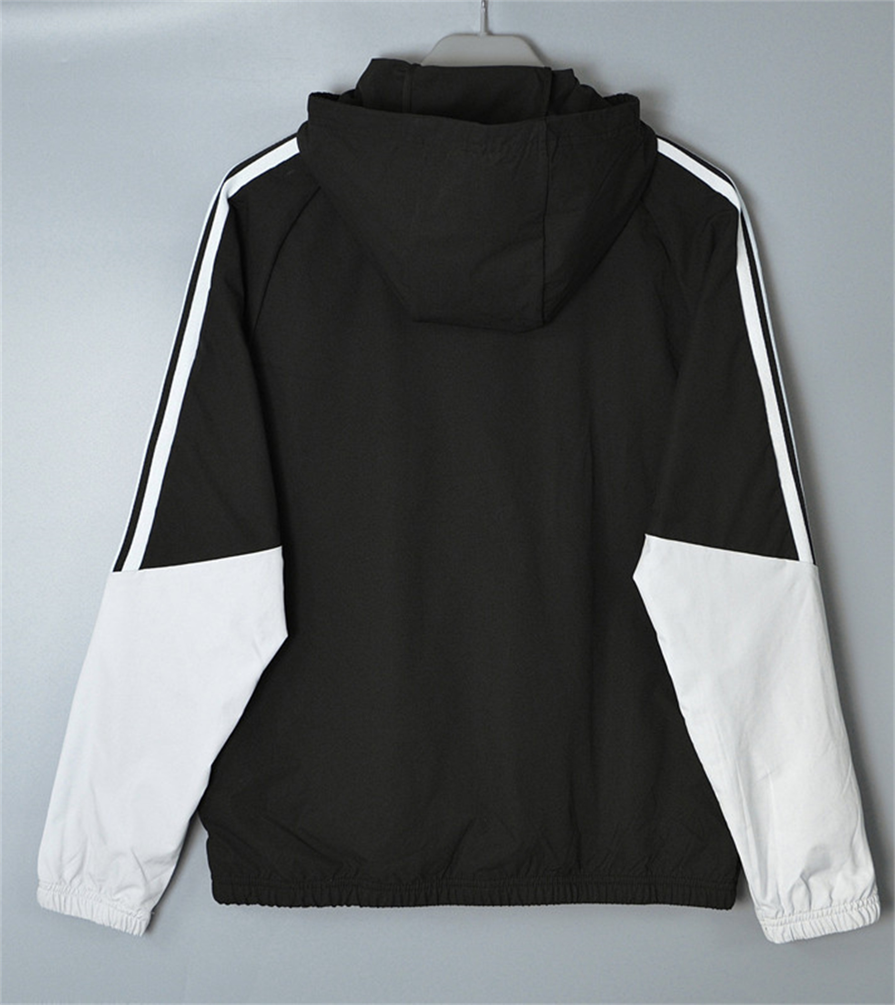 26/27 Adidas Black and Light Grey Hooded Windbreaker