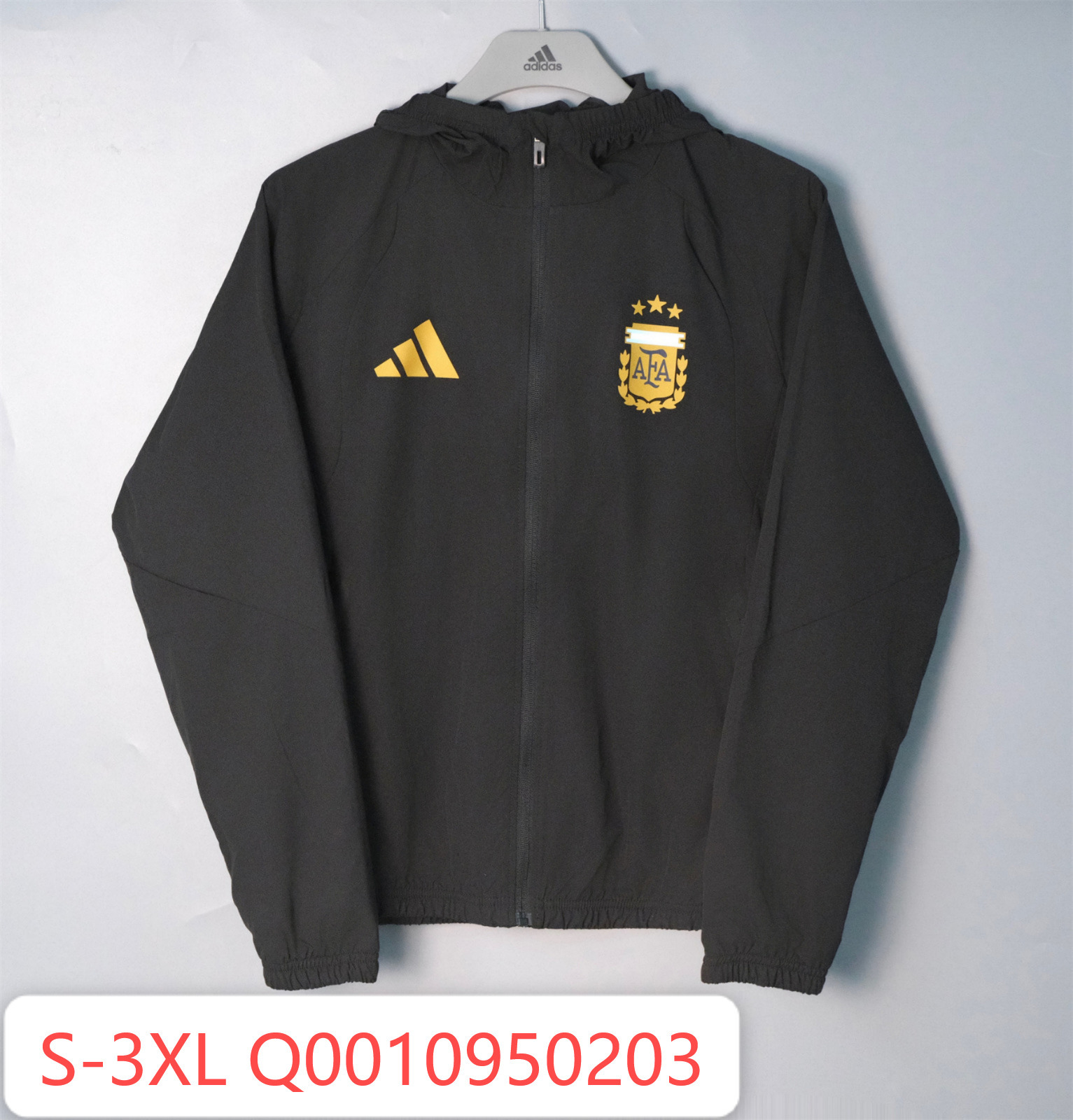 26/27 Argentina Black Hooded Windbreaker