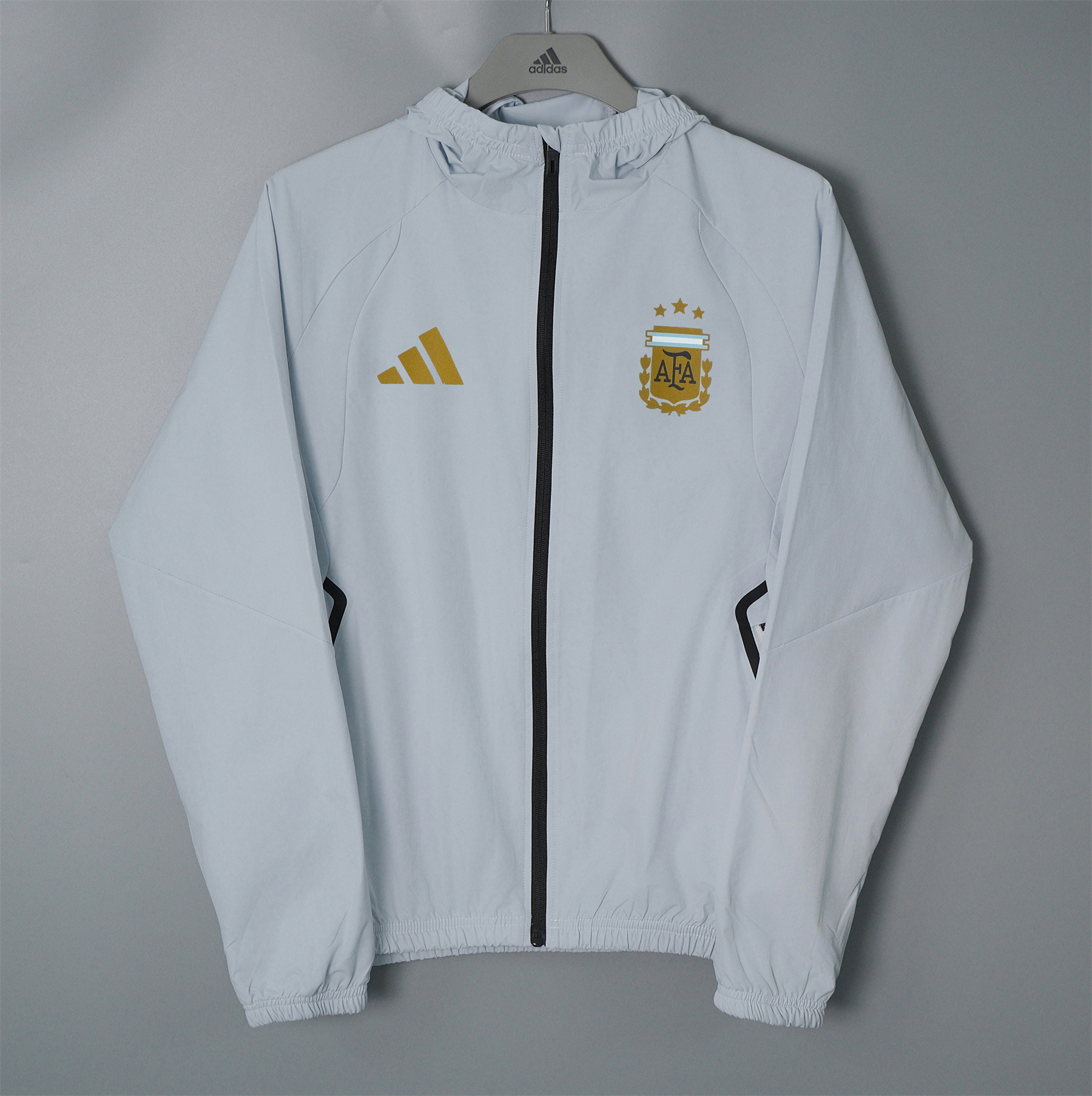 26/27 Argentina Light Grey Hooded Windbreaker