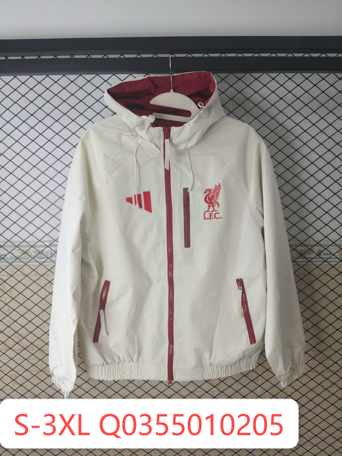 26/27 Liverpool White Hooded Windbreaker