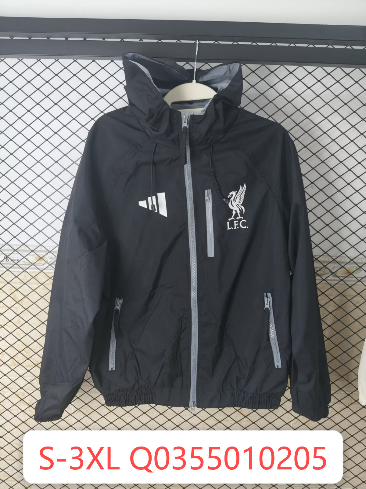 26/27 Liverpool Black Hooded Windbreaker