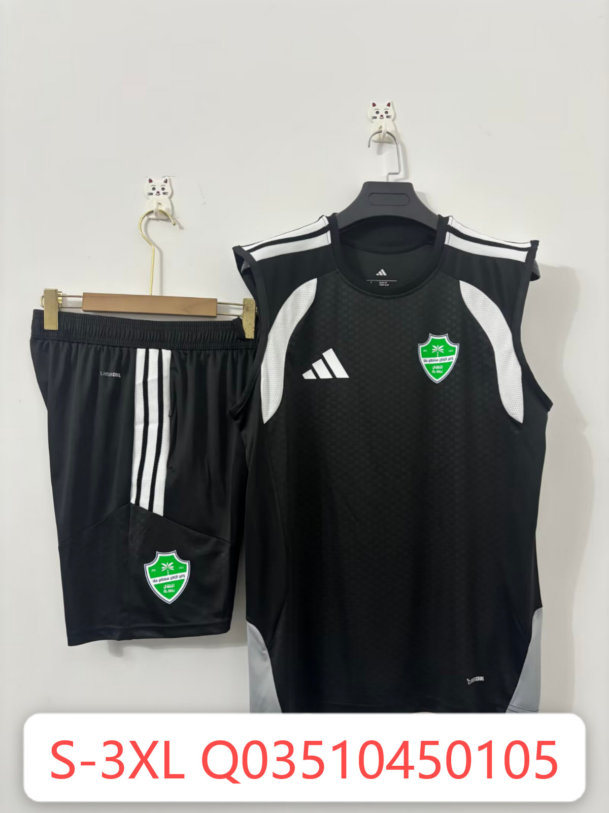 26/27 Jeddah Nacional Black Short-Sleeve Tracksuits