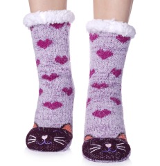 YFS-01 Slipper Socks with Grippers for Women Socks for Women Home Sleeping Winter Socks