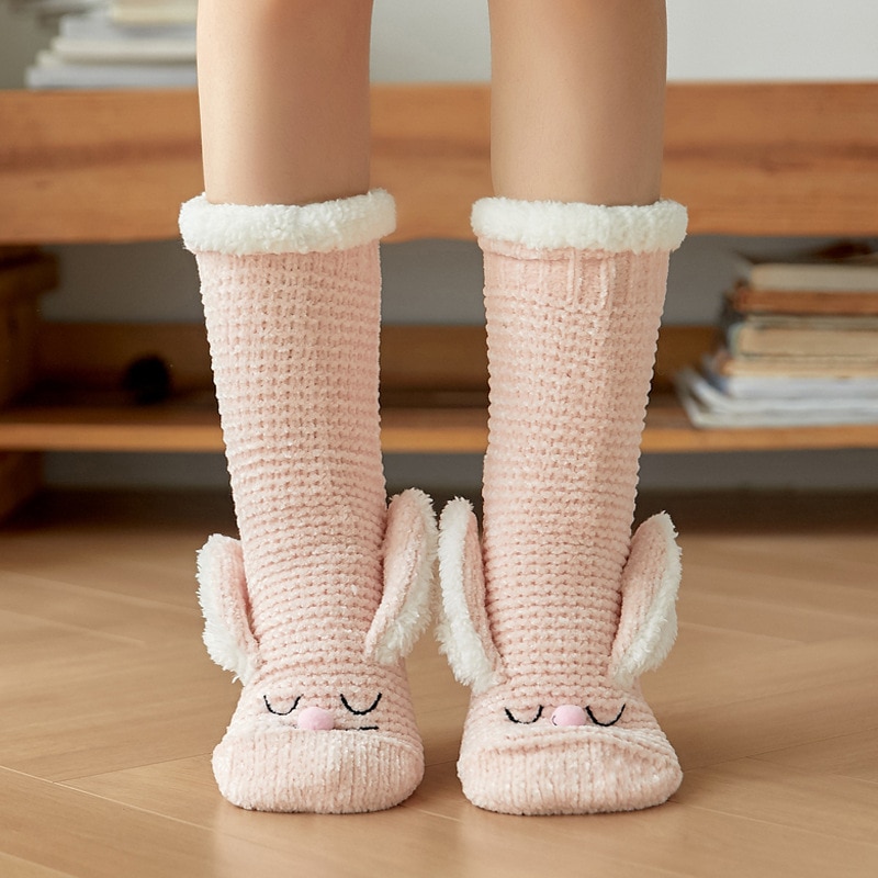 YFS-02 Slipper Socks with Grippers for Women Socks for Women Home Sleeping Winter Socks