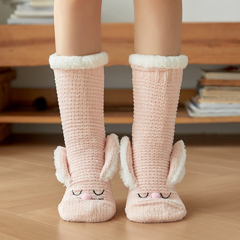 YFS-02 Slipper Socks with Grippers for Women Socks for Women Home Sleeping Winter Socks
