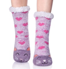 YFS-01 Slipper Socks with Grippers for Women Socks for Women Home Sleeping Winter Socks