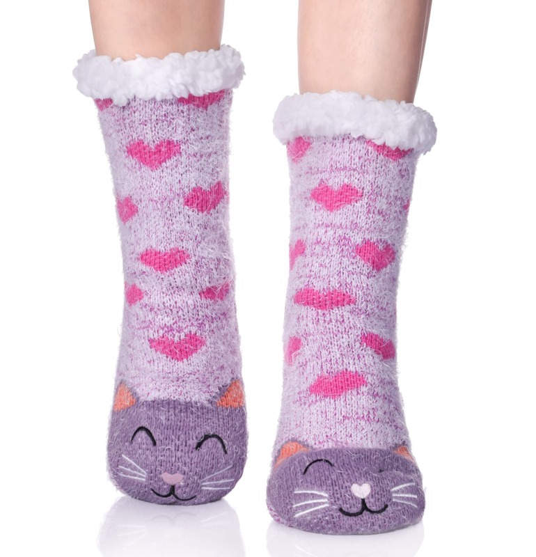 YFS-01 Slipper Socks with Grippers for Women Socks for Women Home Sleeping Winter Socks