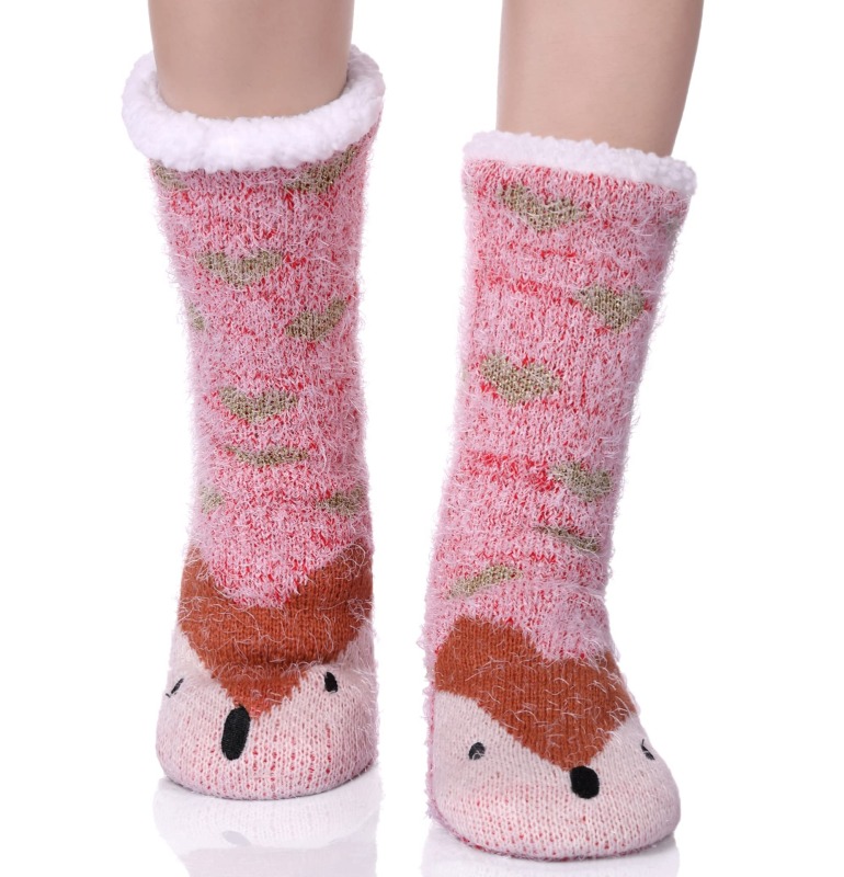 YFS-01 Slipper Socks with Grippers for Women Socks for Women Home Sleeping Winter Socks