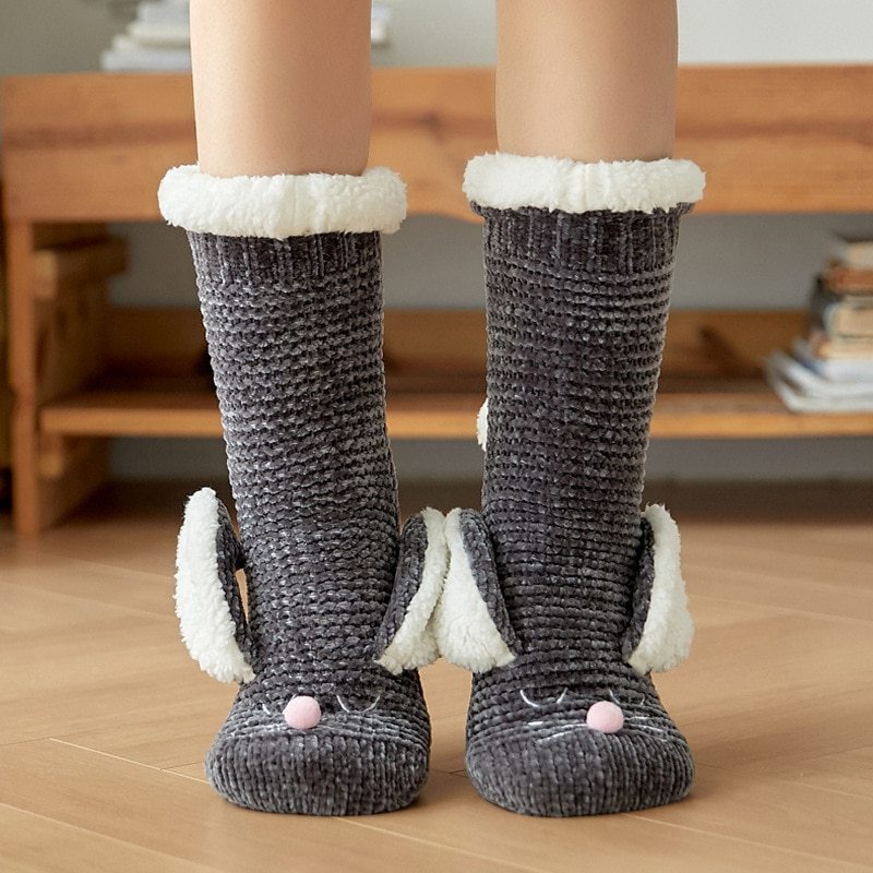 YFS-02 Slipper Socks with Grippers for Women Socks for Women Home Sleeping Winter Socks