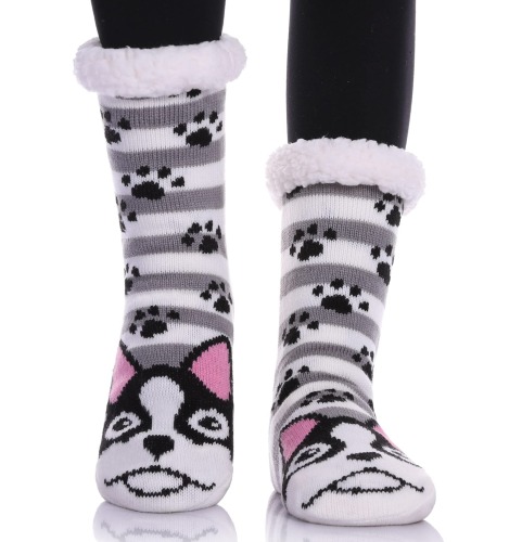 YFS-01 Slipper Socks with Grippers for Women Socks for Women Home Sleeping Winter Socks