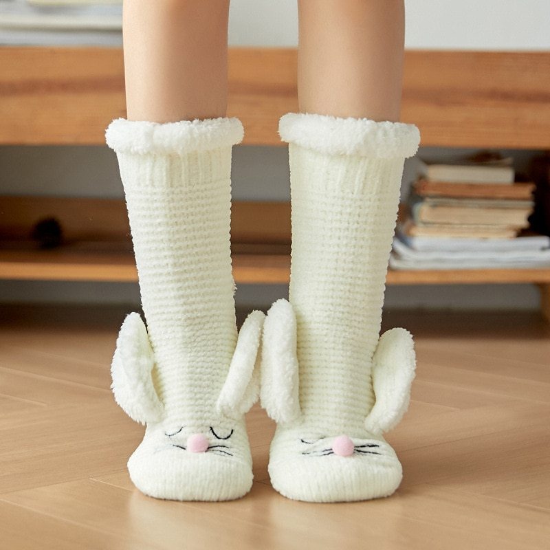 YFS-02 Slipper Socks with Grippers for Women Socks for Women Home Sleeping Winter Socks
