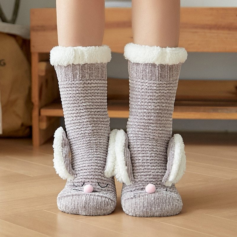 YFS-02 Slipper Socks with Grippers for Women Socks for Women Home Sleeping Winter Socks