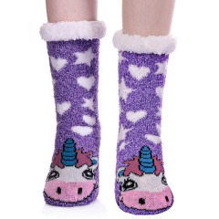 YFS-01 Slipper Socks with Grippers for Women Socks for Women Home Sleeping Winter Socks