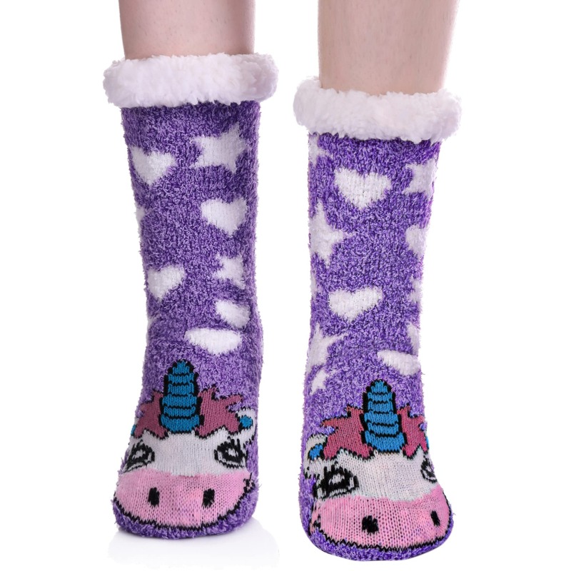 YFS-01 Slipper Socks with Grippers for Women Socks for Women Home Sleeping Winter Socks