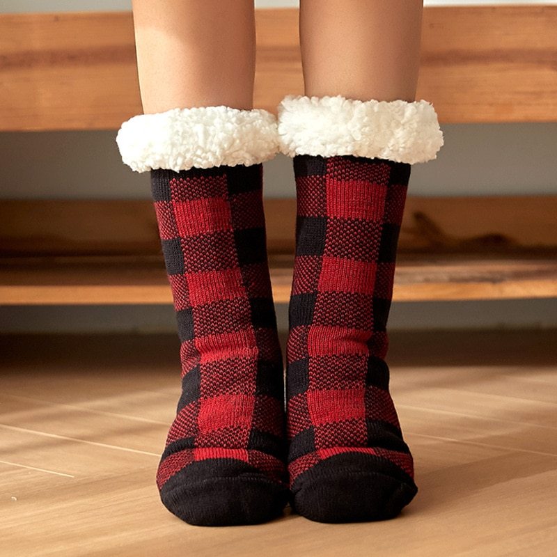 YFS-03 Slipper Socks with Grippers for Women Socks for Women Home Sleeping Winter Socks