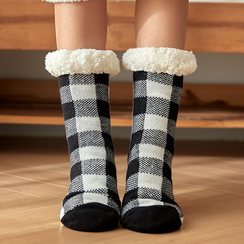 YFS-03 Slipper Socks with Grippers for Women Socks for Women Home Sleeping Winter Socks
