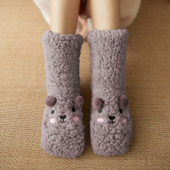 YFS-06 Slipper Socks with Grippers for Women Socks for Women Home Sleeping Winter Socks
