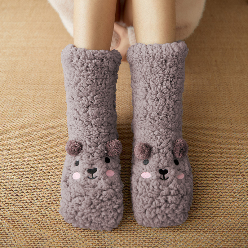 YFS-06 Slipper Socks with Grippers for Women Socks for Women Home Sleeping Winter Socks