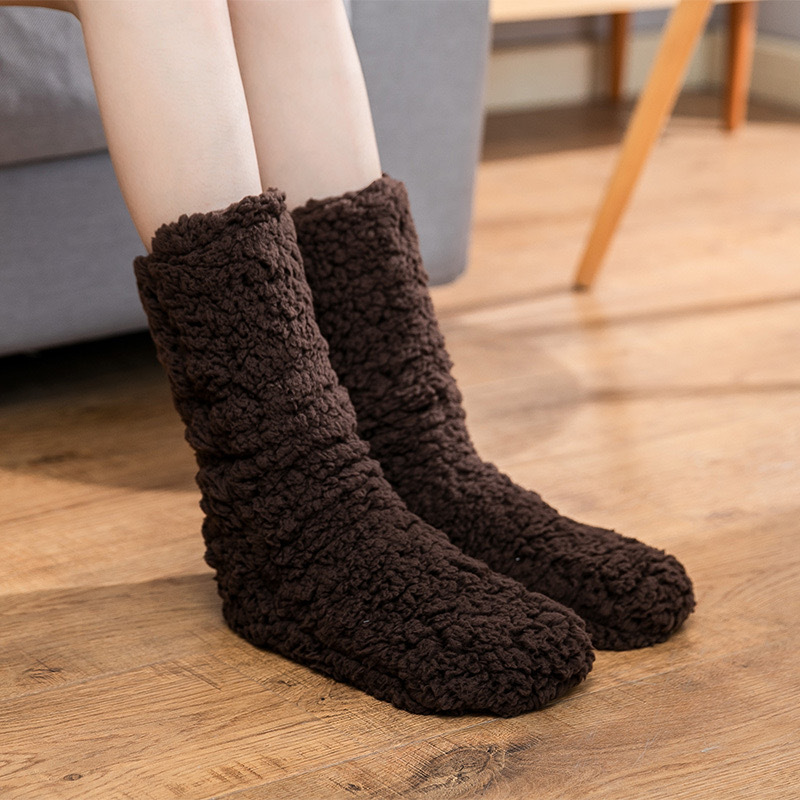 YFS-04 Slipper Socks with Grippers for Women Socks for Women Home Sleeping Winter Socks