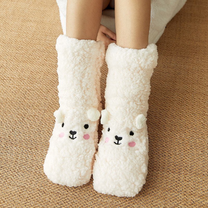 YFS-06 Slipper Socks with Grippers for Women Socks for Women Home Sleeping Winter Socks