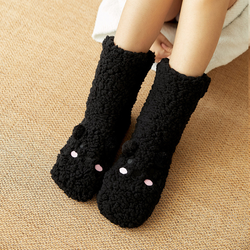 YFS-06 Slipper Socks with Grippers for Women Socks for Women Home Sleeping Winter Socks