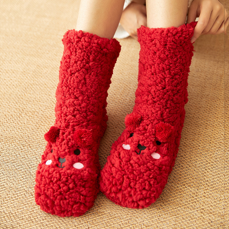 YFS-06 Slipper Socks with Grippers for Women Socks for Women Home Sleeping Winter Socks