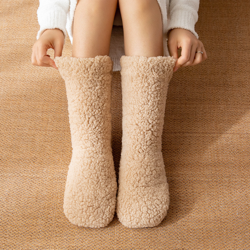 YFS-04 Slipper Socks with Grippers for Women Socks for Women Home Sleeping Winter Socks