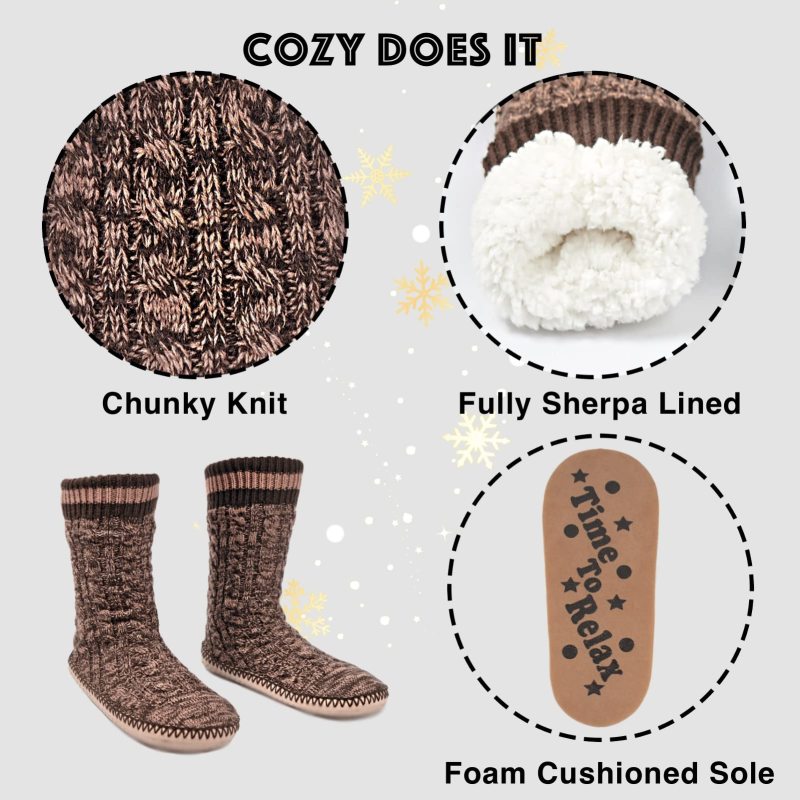 YFS-07 Slipper Socks with Grippers for Women Socks for Women Home Sleeping Winter Socks
