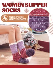 YFS-13 Slipper Socks with Grippers for Women Socks for Women Home Sleeping Winter Socks