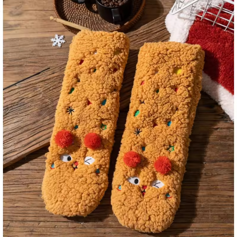 YFS-14 Slipper Socks with Grippers for Women Socks for Women Home Sleeping Winter Socks