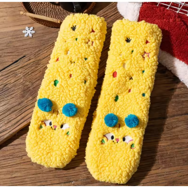 YFS-14 Slipper Socks with Grippers for Women Socks for Women Home Sleeping Winter Socks