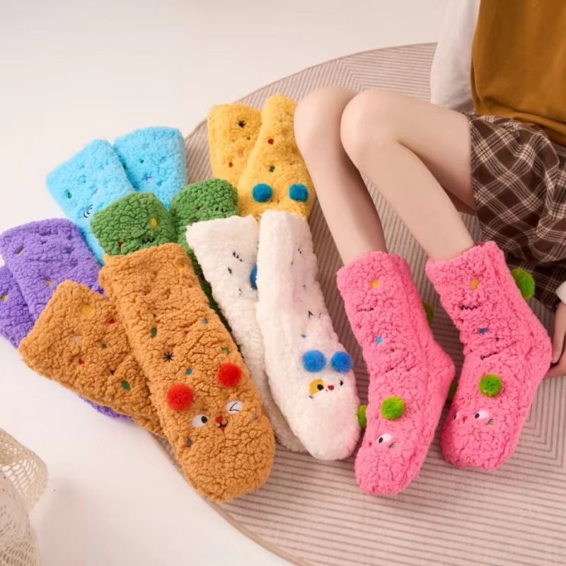 YFS-14 Slipper Socks with Grippers for Women Socks for Women Home Sleeping Winter Socks