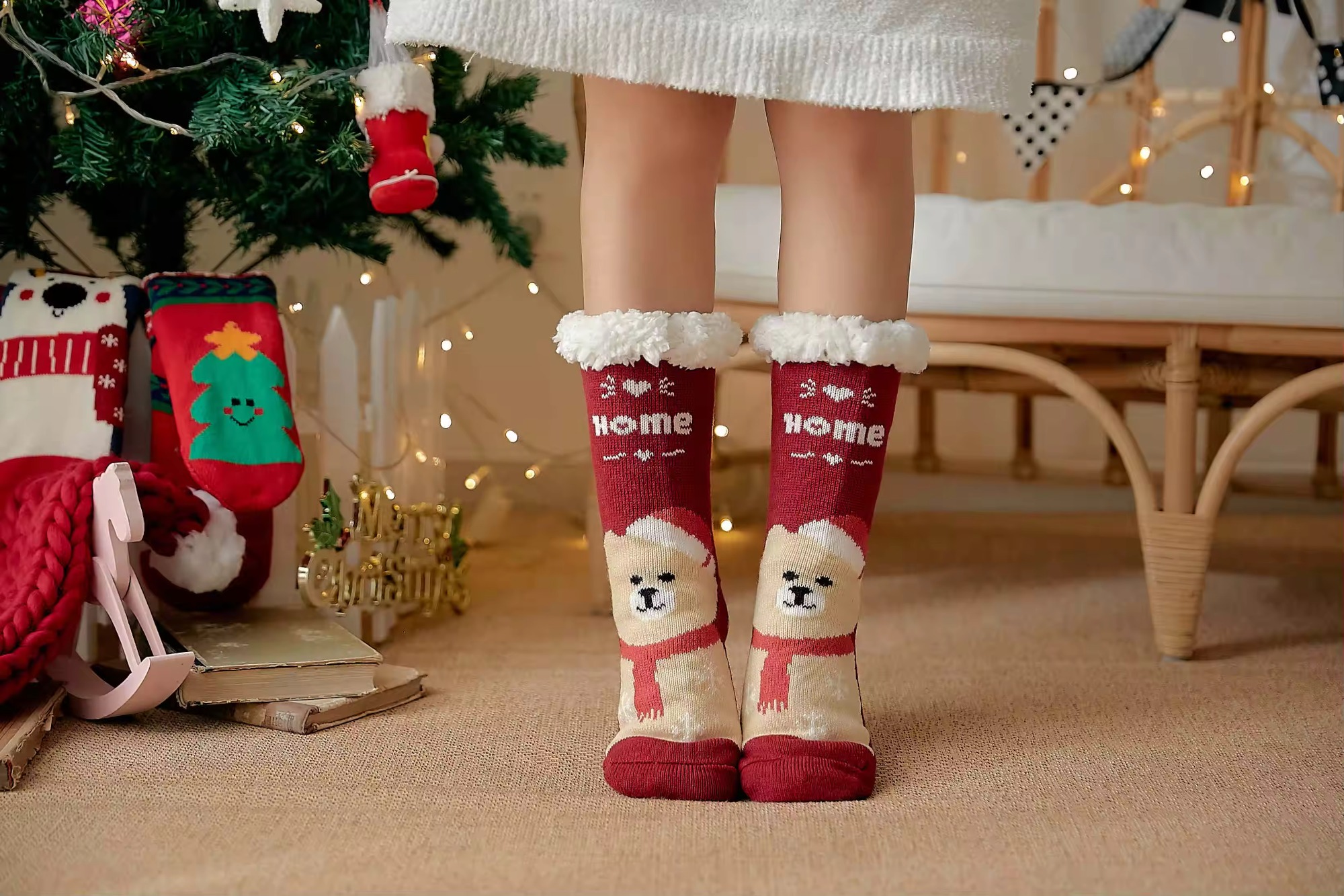 YFS-18 Slipper Socks with Grippers for Women Socks for Women Home Sleeping Winter Socks