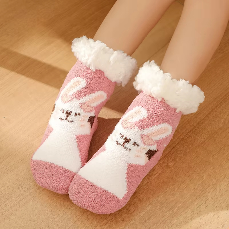 YFS-19 Slipper Socks with Grippers for Women Socks for Women Home Sleeping Winter Socks